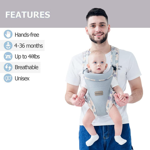 Cozy 4-in-1 Backpack 7-45 IULONEE Baby Carrier, Embrace Infant Carrier Ergonomic Adjustable Holder Portable Convertible