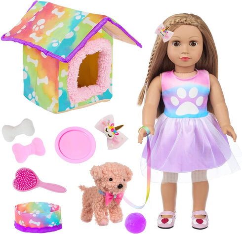 DOTVOSY American 18 Inch Doll's Clothes and Accessories Pets Dog Play Sets