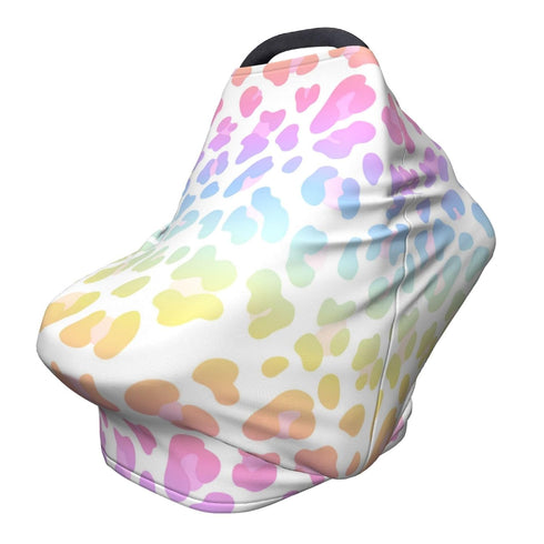 Schgap Pink Leopard Car Seat Cover for Baby, Nursing Cover Breastfeeding Baby Carrier