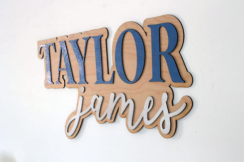 MYETCHEY 3D Large Wood Nursery Sign | Nursery name sign for Kids | Custom Wood Name Sign | Wood Baby Name Sign (Pink)