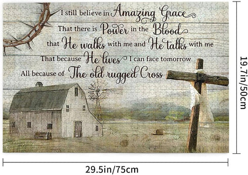 WZVZGZ I Still Believe in Amazing Grace Jigsaw Puzzle, 300 Pieces for Adults and Children, Home Decoration