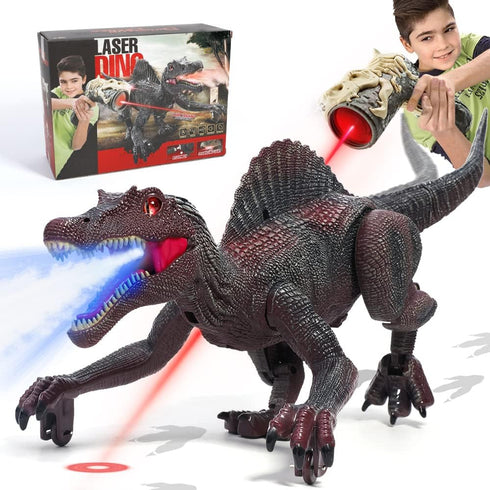 FRUSE Remote Control Dinosaur Toys,RC Walking Robot Dinosaur w/Light Tracing,Spray Mist,LED Light,Roaring,Jurassic