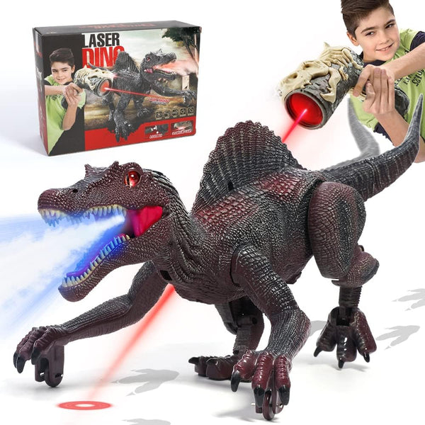 FRUSE Remote Control Dinosaur Toys,RC Walking Robot Dinosaur w/Light Tracing,Spray Mist,LED Light,Roaring,Jurassic