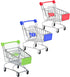 SKYCOOOOL 3 Pcs Mini Shopping Cart, Colorful Metal Shopping Cart Toy Mini Shopping