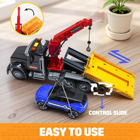 3 4 5 6 7 12" 3-5 4-7, Kids Tow Truck Toy for Year Old Boys, Large Rescue Tow Truck with Lights, Sounds, Durable Toy