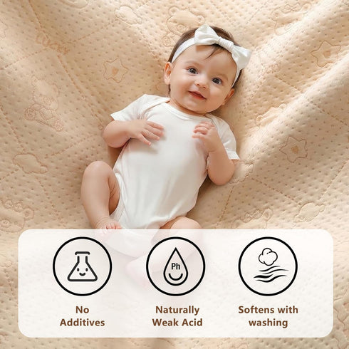 BASILKIT 27 20 inches Cotton Baby Diaper Changing Mat - Waterproof & Portable Diaper Changing Pad for Baby Travel