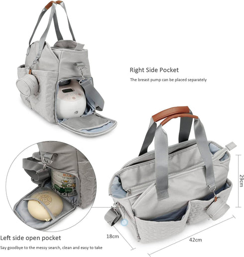 Mommy Lmbabter Diaper Tote Bag-Breast Pump Bag Diaper Organizer Bag with Pacifier Case Baby Bag for Work,Weekender