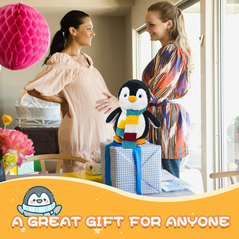 Bakalizoo 10'' Penguin Dolls with Scarf, Soft Stuffed Plush Animal Toys Plushies - Gifts for Kids Toddlers Birthday