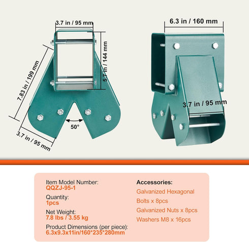 VEVOR A-Frame Middle Swing Brackets, Heavy Duty Carbon Steel Swing Set Hardware with Mounting Hardware