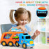 9 Pcs Cars Toys for Toddlers, Big Carrier Truck with 8 Small Cartoon Pull Back Cars, Colorful Vehicles with Sound and