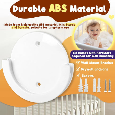 Terixe 2 Pack Wall Mount Bracket Compatible with Nanit Flex Multi-Stand - Round, White, Durable ABS Material, Easily