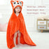 MICHLEY Baby Hooded Swaddling Blanket for Boys Girls, Animal Face Toddler Fall Winter Throw Blankets 0-3 Years(Fox)