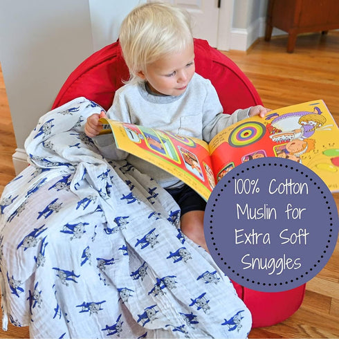 3 Pack 100% 47 47 Inches Cozy LollyBanks Muslin Swaddle Blanket, Muslin Cotton Soft Swaddle Blankets for Baby Boys, X