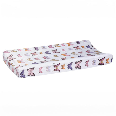 Soft/Cozy Lambs & Ivy Butterfly Dreams Fleece Changing Pad Cover - White