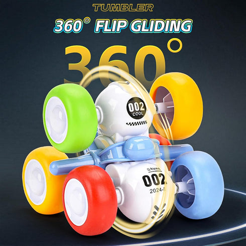 CDDZSW 6 360 3-6 3 4 5 6,Push 3-5 Rounds Inertia Rotating Stunt Car Toys Year Old Kids Pull Back Truck for Toddler Boys