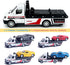 Flatbed Truck Toy Rescue Tow Truck, 2 in 1 Transport Trailer Car Carrier for Boys Kids Toddlers (White)