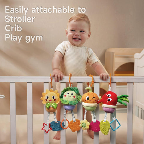 0 3 6 12 TUMAMA Baby Toys Months, Soft Hanging Stroller Toys Potted Plant Crib Car Seat Toys, Infant Newborn Crinkle