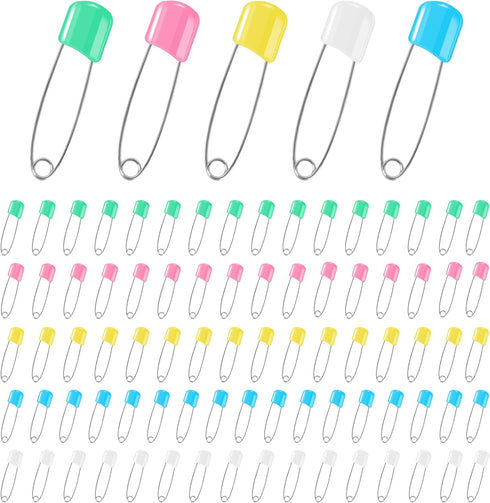 DF DUALFERV 110 Pcs Stainless Steel Diaper Pins, 2.1 Inch Baby Diaper Pins for