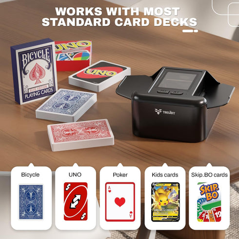 Treviat 1-2 Automatic Card Shuffler with Decks with Dual Auto/Manual Modes, USB C Rechargeable, Quiet Operation
