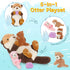 MorisMos 23.6'' Sea Otter Stuffed Animal with Babies, Big Mommy Otter Plush Toys & Seashell for Kids 3-5