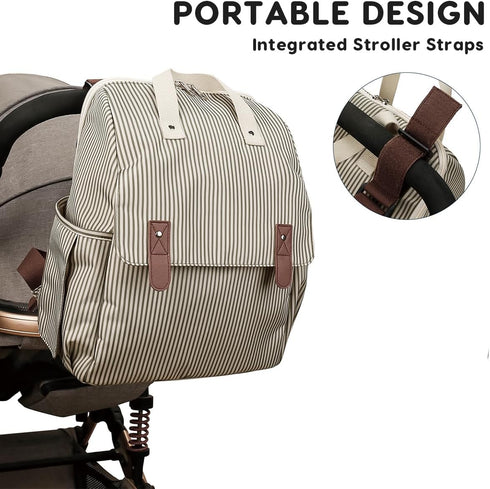SONARIN Backpack Mummy Versatile Diaper Bag Shoulder Tote Bag Nappy Changing Bag Bag with Changing Pad & Insulated
