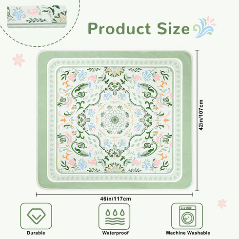 Unicorn Castle Splat Mat for Under High Chair Waterproof Baby Play Splat Mat for Art Crafts Non Slip High Chair Food