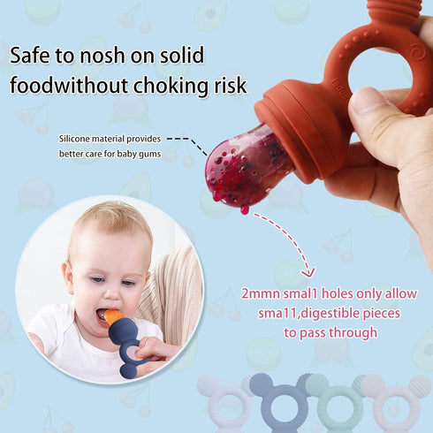 Frozen 3 Baby Fruit Feeder, Teething Toys, Infants Teether Pacifier with Extra Teats, Toddler Eating Essentials, BPA