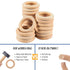 Baby Teething Toys, Silicone Chewable Toys with Organic Wooden Ring for Infants 3+ Months, Soothing Sore Gums (6