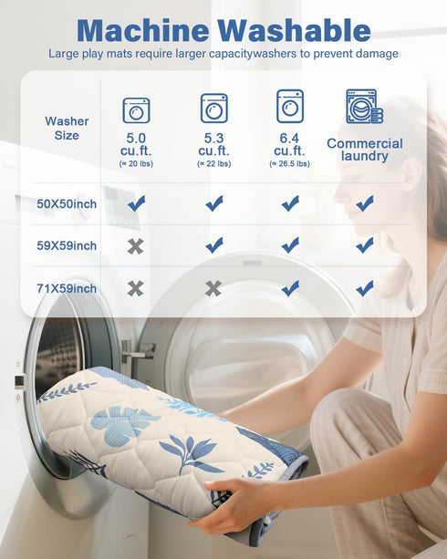 50x50 Baby Play Mat, Thickened Playpen Mat, Non-Slip Baby Mat for Floor, Foldable Portable Playmat Suitable for babies