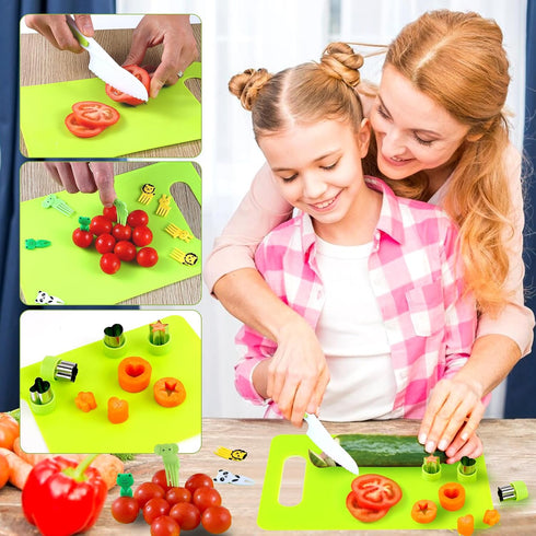 Kids Montessori Cooking Kitchen Toys and Toddler Knife Set, 30 Pcs for Real Cooking and Baking Accessories, Ages 3-10