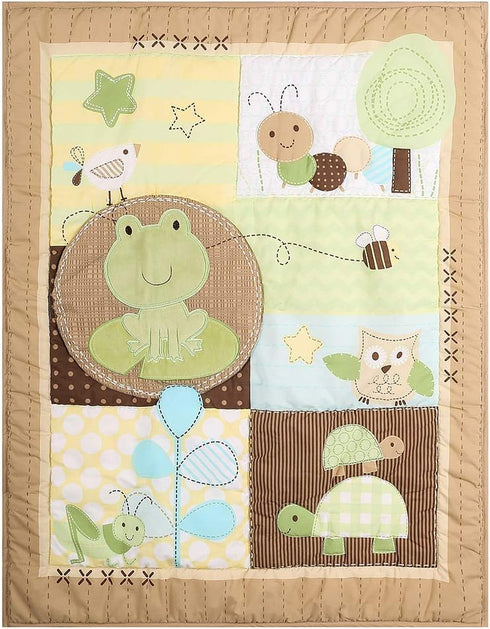CribMATE 1 PC Nursery Crib Quilted Comforter Baby Girl Baby Boy Crib Bed Quilt/Comforter Baby Gift Idea (Green