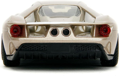 Pink Slips 1:32 W1 2017 Ford GT Die-Cast Car, Toys for Kids and Adults, Metallic Gold