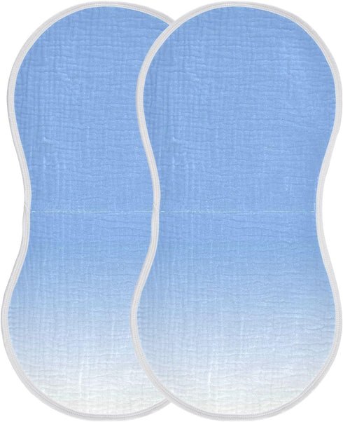 decor gift 4 Pack 22x11in Cotton Burp Cloth Soft Touch Blue Gradient Burp Rags for Unisex boy and Girl