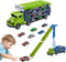 Carrier Truck Transport Toy, Foldable 2-Layer Car Race Track Playset with 25"