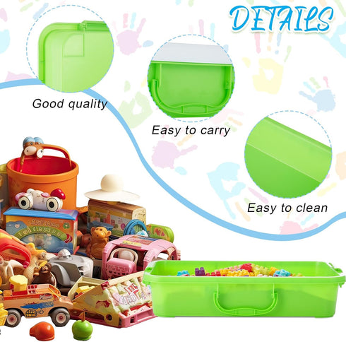 3 15 Inch 3 Suzile Pcs Portable Sensory Bin Sand Tray with Lid, Colorful Plastic Sandbox, Christmas Large Tray Fill