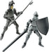 Fine 3D Printed Medieval Knight T13 Figure, Full Body Movable Toy, Metallic Silver Craft for Kids/Friends (Gray)