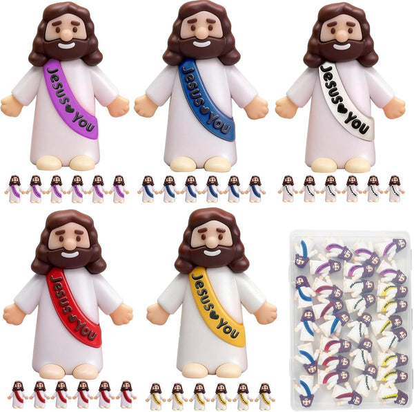 Little Jesus Figures Easter Religious Toys - 30 Pack Tiny Jesus Figures,