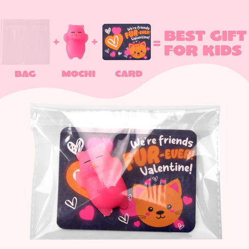36 Packs 9 JOYIN Valentines Day Gift Cards with Glow in Dark Mochi Squishy Toys, Designs Stress Relief Fidget Toys