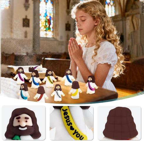 Babelshar 50 Pcs Little Jesus Figures, Action Figures Mini Jesus Love You Figurines in Bulk, Pocket Miniature