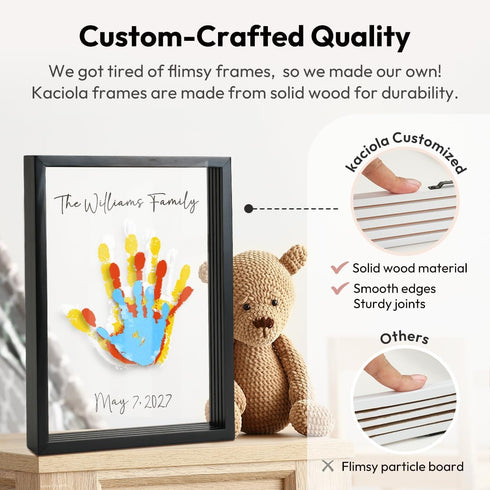 Kaciola Family Handprint Kit, DIY Newborn Keepsake Frame, Baby Hand and Footprint Kit, Unique New Baby Gift for Mothers