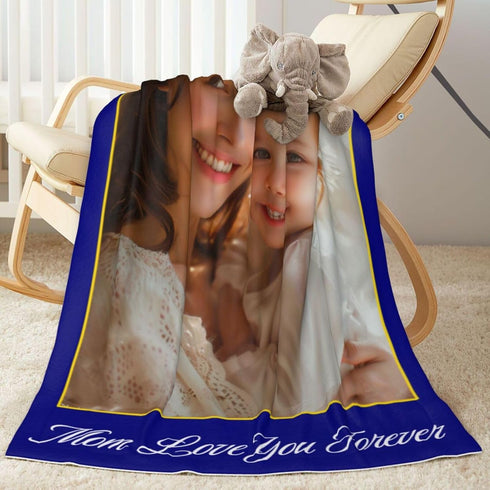 Mantaiyuan 30x40 Personalized Baby Blanket with A Photo Text Customized in Unisex Thickened Receiving Blanket Custom