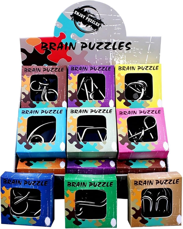 Ahyuan 24 Pack Metal Puzzles Brain Teaser IQ Wire Metal Puzzles for Adults