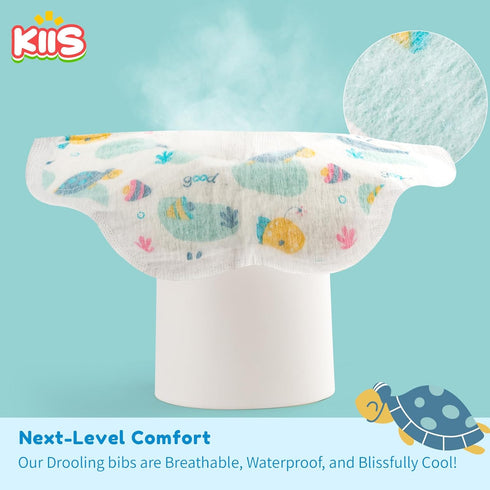 KIIS Disposable Baby Bibs for Boys and Girls - Individually Packaged, Soft, Hygienic and Leakproof (20 PCS / 60 PCS)