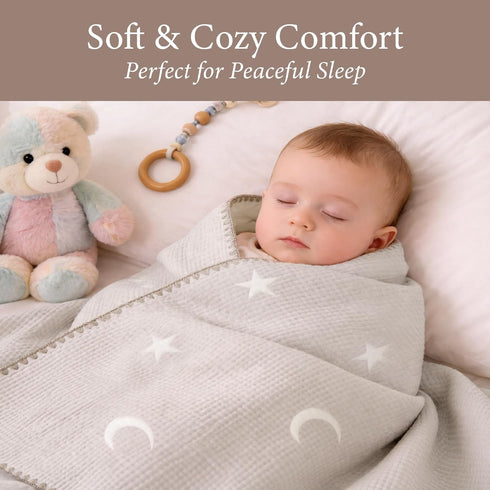 Cozy 26 51 Inches Ababy Cotton Baby Blanket, Ultra Soft Baby Blankets for Boys Girls, Soft Infant Toddler Newborn
