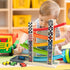 1 2 3 Set 5/7 Racer-5 WOOD CITY Toddler Toys for Years Old, Wooden Car Ramp Racer Toy Vehicle with Mini Cars & Race