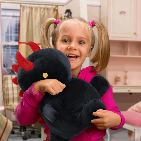 Ditucu Cute Dinosaur Plush Dino Stuffed Animals Plushies Toys Super Soft Dolls Birthday Gifts for Kids Girls Boys Black 12 inch