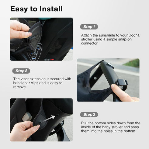 Stroller Sun Shade, Functional Sun Protection Extension Compatible with Doona Car Seat, 360 Sun Shade Baby Car Seat UV