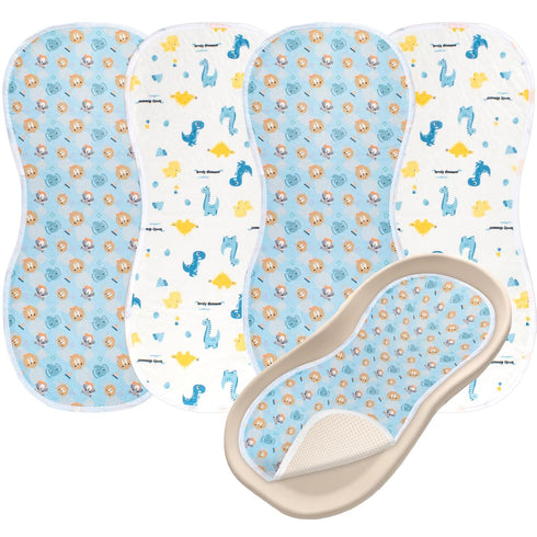 YSSPPOY 4 Packs Peanut Changing Pad Cover, 4-Layer Thickened Changing Pad Liner Waterproof