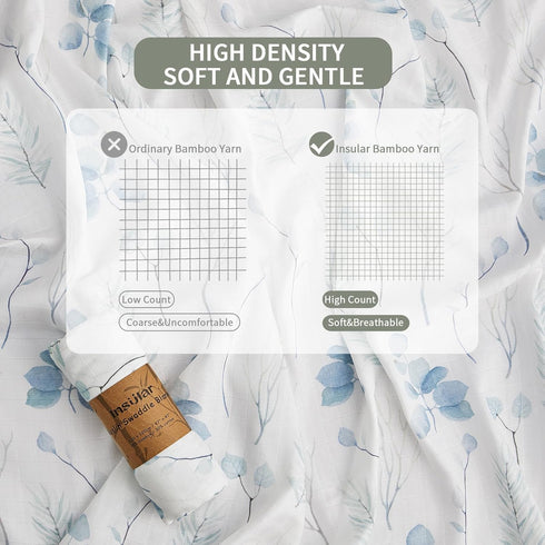 47 47 inches, 2 Pack, Insular Muslin Swaddle Blanket, Baby Swaddle Wrap for Boys and Girls, Receiving Blanket Large x