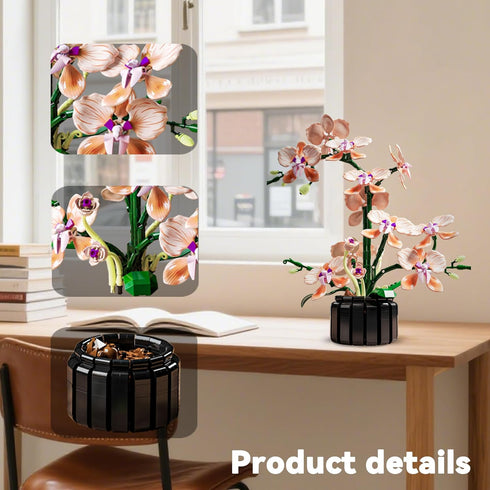 Nayihoop Sets Orchid Building Artificial Flowers Plant Gifts Her Adults Girls Botanical Collection for Home Kitchen